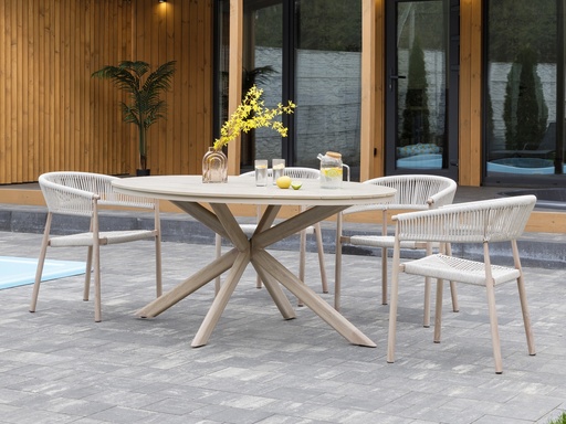 [ODT-30-Orta-driftwood-gray/white-oak] Стіл садовий обідній "Орта" ODT-30 дріфтвуд грей + білий дуб